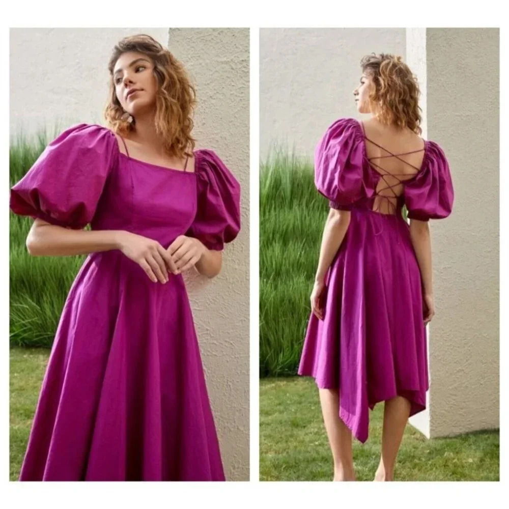 Elegant Purple Midi Dress